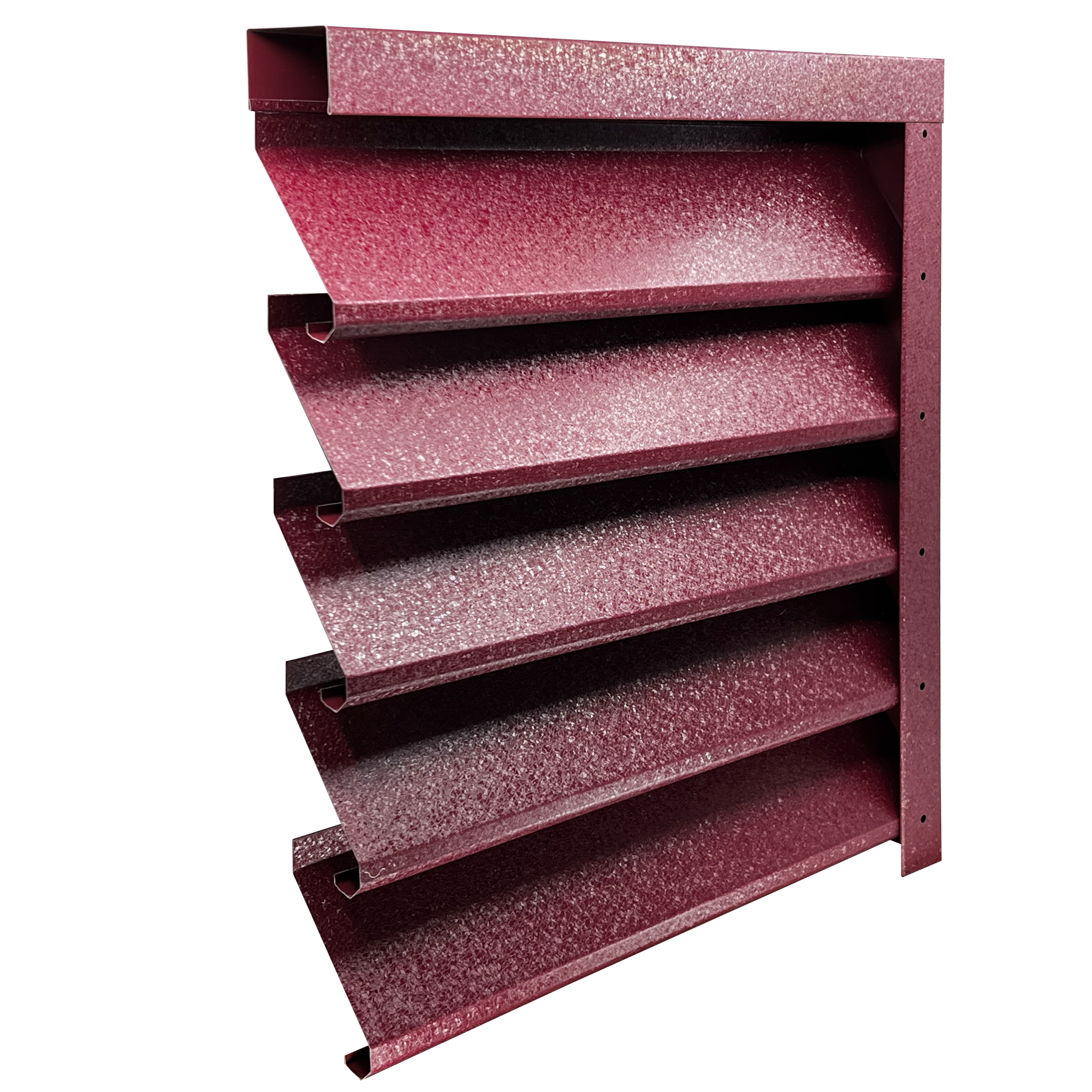 Prim-plan al modelului SIGMA Gard Jaluzele cu finisaj de Hi-Mat în culoare Vișina RAL 3005, disponibil pe www.jaluzelegard.ro, fabricat de Top Profil Sistem.