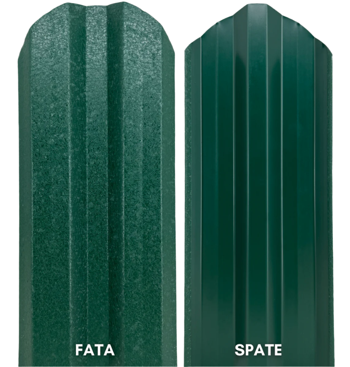 Prim-plan al modelului TISA Sipca Metalica cu finisaj de Hi-Mat în culoare Verde Pin, RAL 6005, disponibil pe www.sipca.ro, fabricat de Top Profil Sistem.