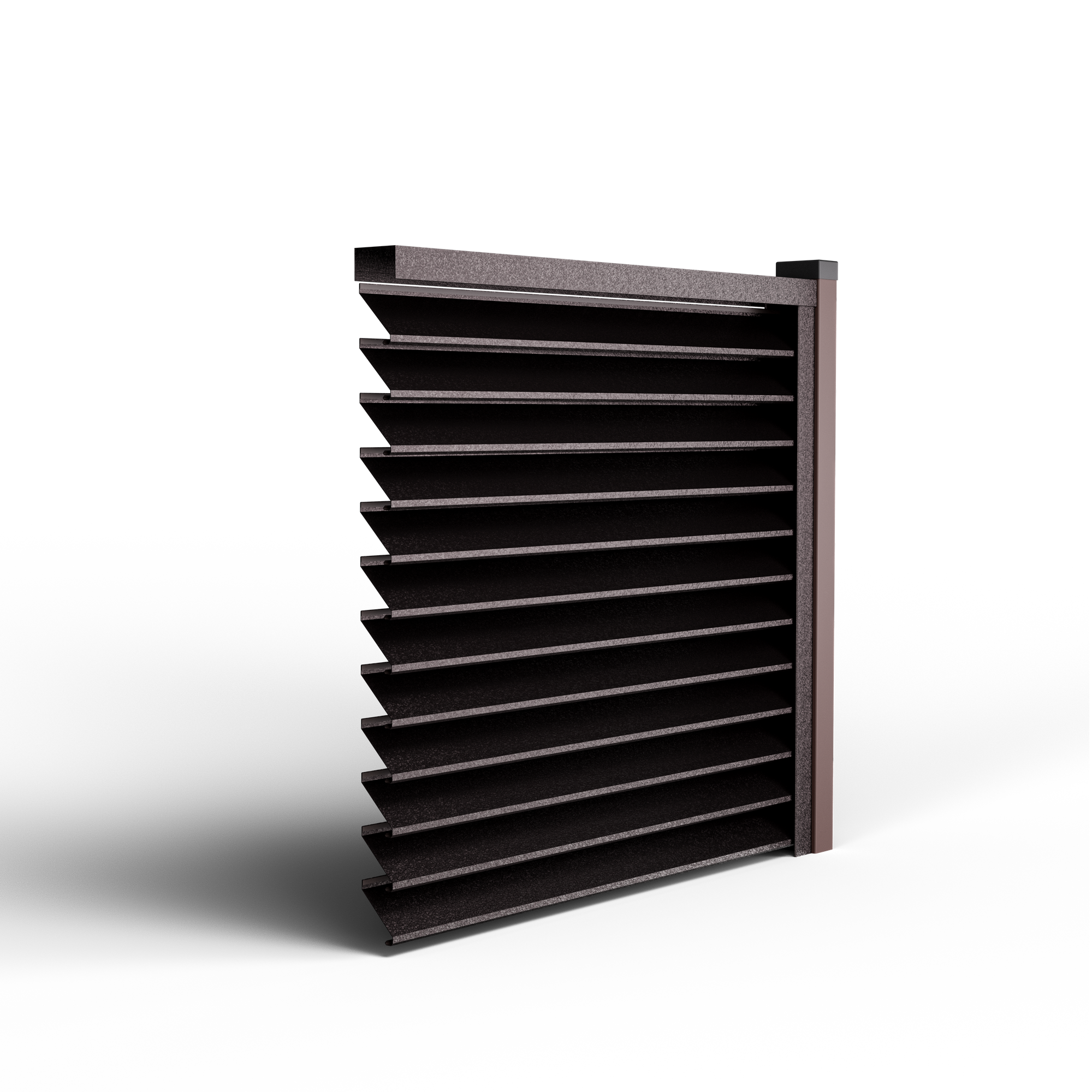 Louver Fence Sigma | Cedar Brown RAL 8019