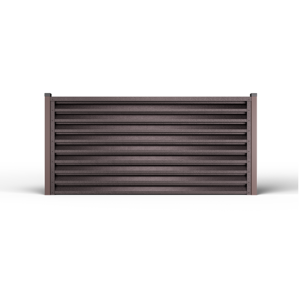 Atlas Louver Fence | Cedar Brown RAL 8019
