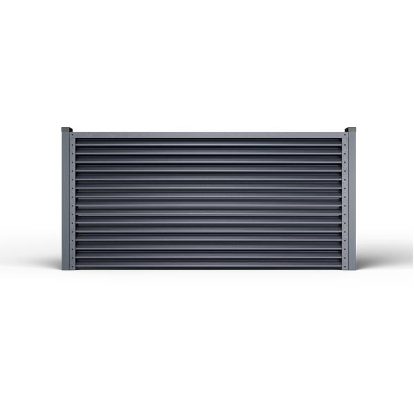 Pyramid Louver Fence | Graphite Gray RAL 7024