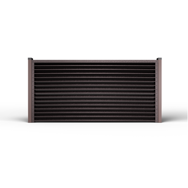 Pyramid Louver Fence | Cedar Brown RAL 8019