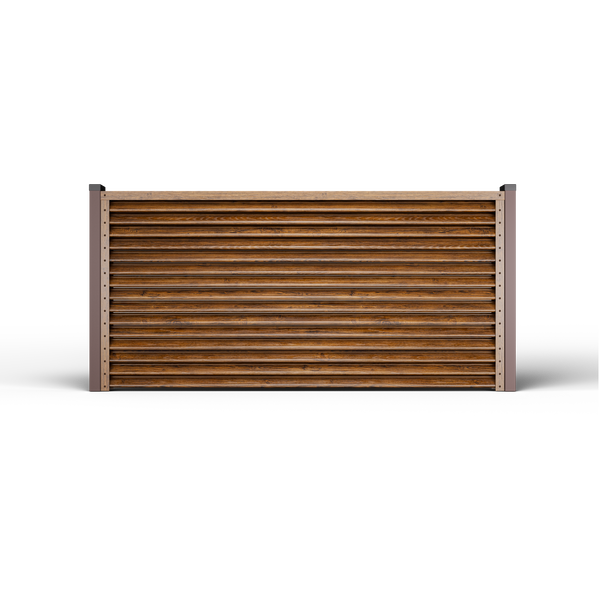 Pyramid Louver Fence | Striated Walnut
