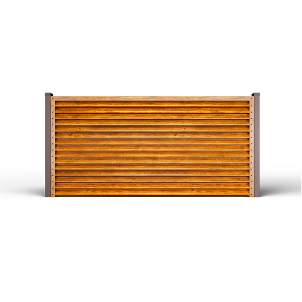 Pyramid Louver Fence | Striated Oak