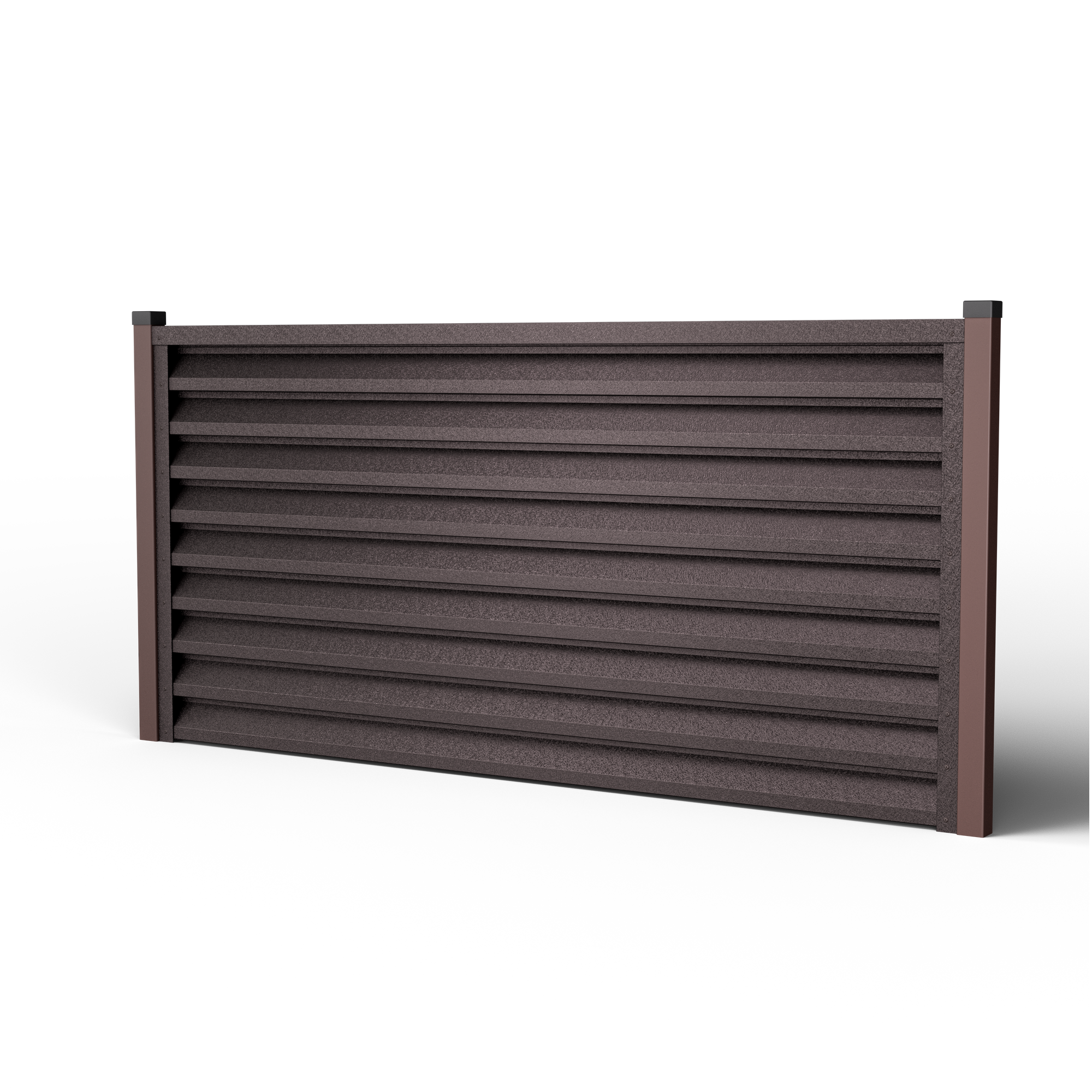Atlas Louver Fence | Cedar Brown RAL 8019