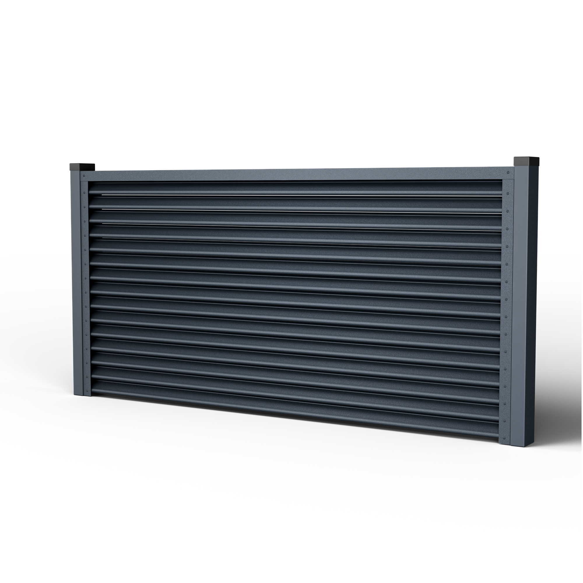 Pyramid Louver Fence | Atlantic Gray RAL 7016