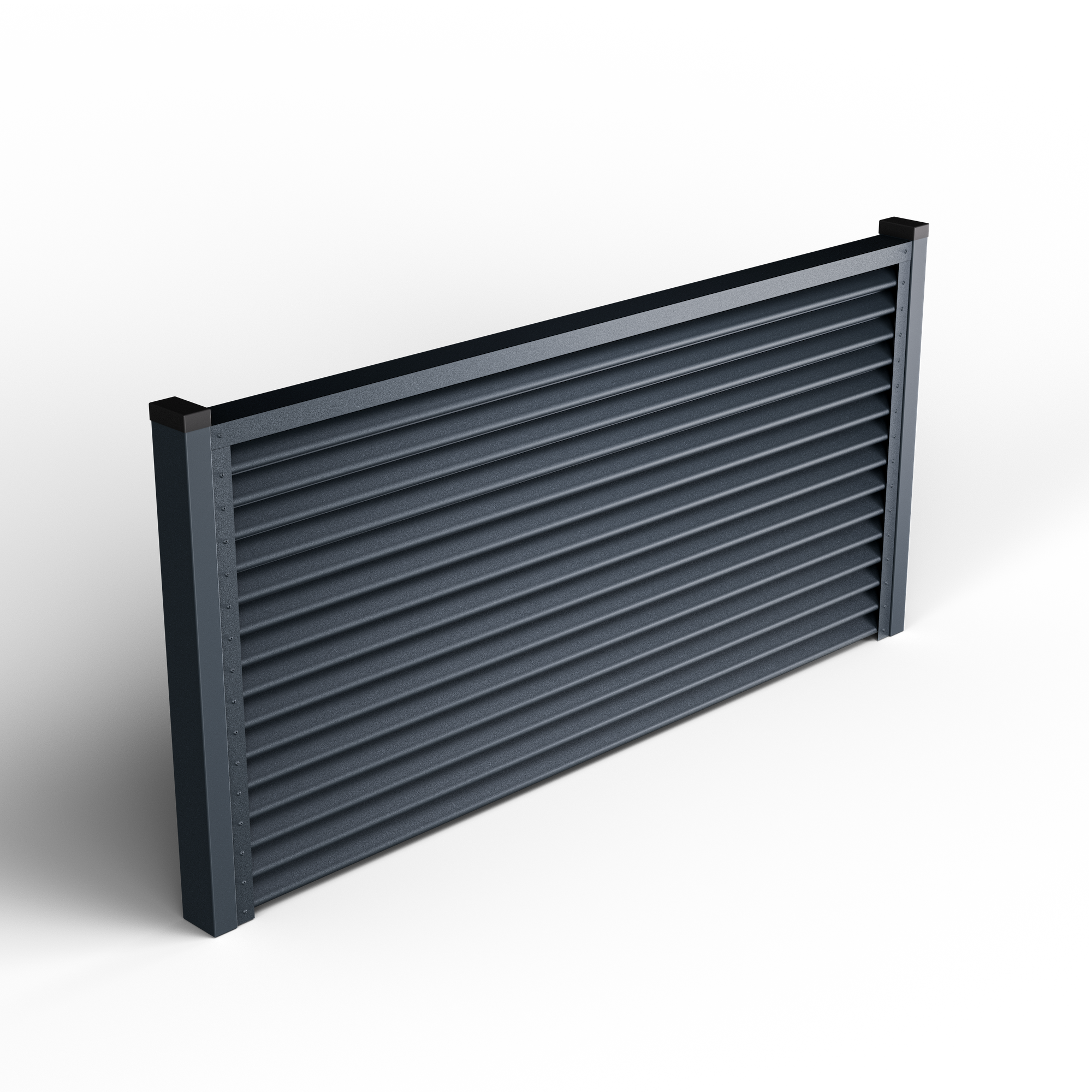 Pyramid Louver Fence | Atlantic Gray RAL 7016