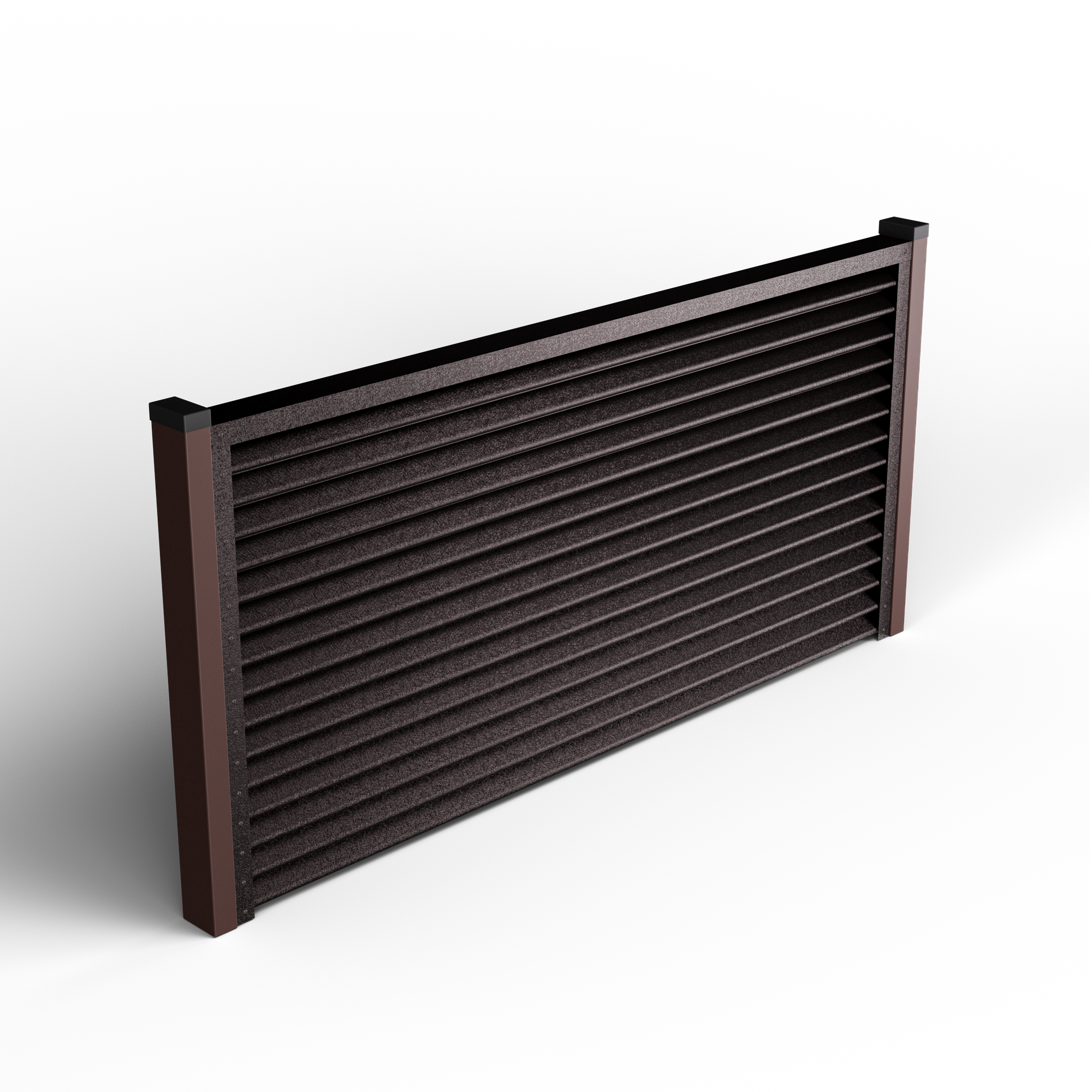 Pyramid Louver Fence | Cedar Brown RAL 8019