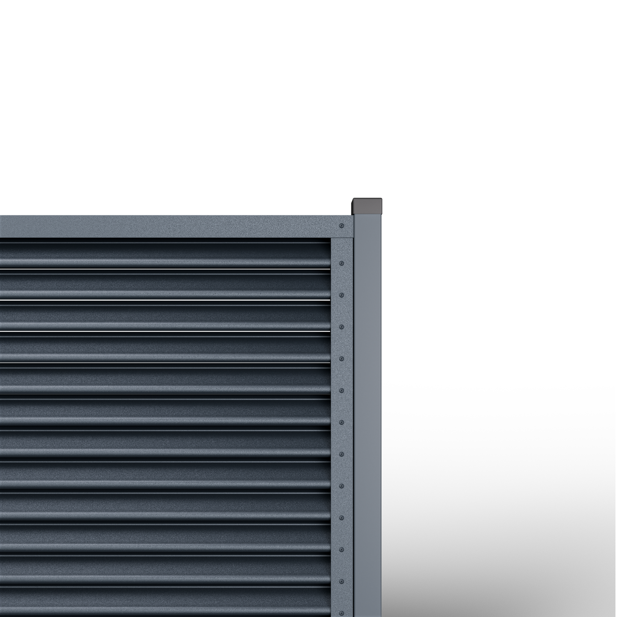 Pyramid Louver Fence | Atlantic Gray RAL 7016